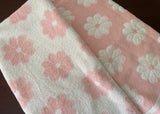 Pair of Unused Vintage Martex Bath Towels Pink and White Daisies