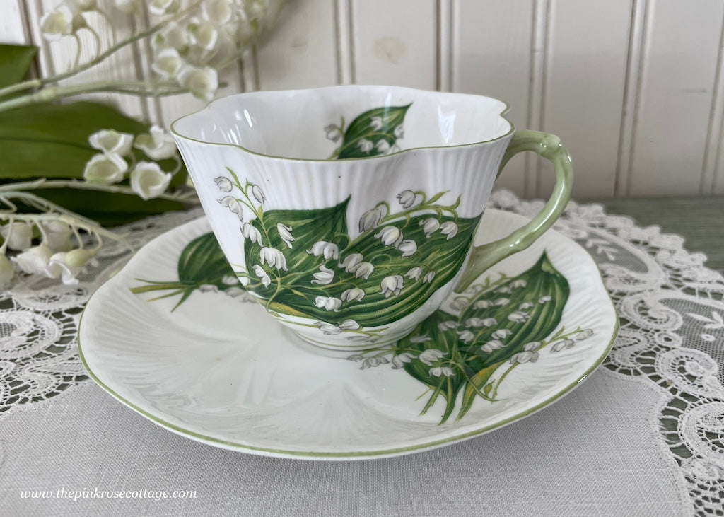 white lily tea Vintage Shelley White Lily of the Valley Teacup and Saucer