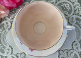 Vintage Tuscan Pink Dianthus Gold Ribbon Teacup and Saucer