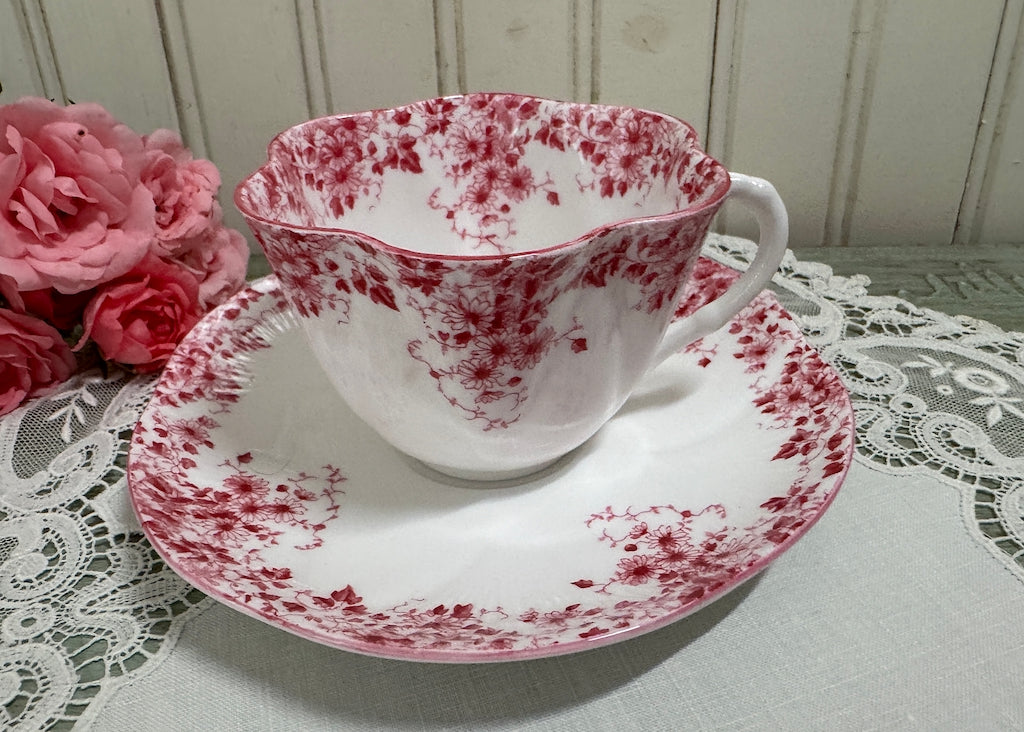 Vintage Shelley Dainty Pink Teacup and Saucer