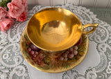 Vintage Aynsley Orchard Gold Teacup and Saucer Signed D. Jones