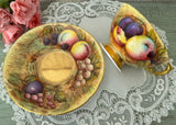 Vintage Aynsley Orchard Gold Teacup and Saucer Signed D. Jones