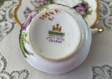 Vintage Salisbury Purple Orchid Teacup and Saucer