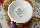 Vintage Aynsley Orchard Gold Teacup and Saucer Signed D. Jones