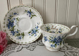 Vintage Royal Albert July Forget-Me-Not Teacup Saucer Flower of The Month