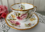 Vintage Queen's Rosamund Pink Roses Teacup and Saucer