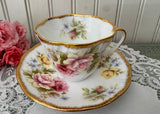 Vintage Queen's Rosamund Pink Roses Teacup and Saucer