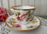 Vintage Queen's Rosamund Pink Roses Teacup and Saucer