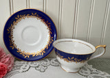 Vintage Aynsley Cobalt Blue Fruit Teacup & Saucer