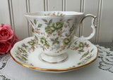 Vintage Royal Albert Green Velvet Teacup & Saucer Rose Chintz Series