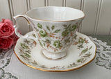 Vintage Royal Albert Green Velvet Teacup & Saucer Rose Chintz Series
