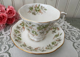 Vintage Royal Albert Green Velvet Teacup & Saucer Rose Chintz Series