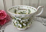 Vintage Royal Albert Flower of the Month Snowdrops January Teacup Only