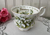 Vintage Royal Albert Flower of the Month Snowdrops January Teacup Only