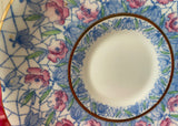 Vintage Rosina Blue and Pink Floral Chintz Teacup and Saucer
