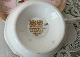 Vintage Paragon Pink Roses & Gold Damask Teacup and Saucer