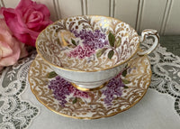 Vintage Paragon Chintz Teacup and Saucer Lilacs and Gold Ferns