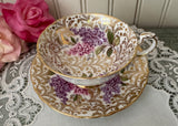 Vintage Paragon Chintz Teacup and Saucer Lilacs and Gold Ferns