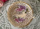 Vintage Paragon Chintz Teacup and Saucer Lilacs and Gold Ferns