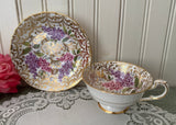 Vintage Paragon Chintz Teacup and Saucer Lilacs and Gold Ferns