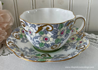 Vintage Taylor and Kent Yellow Floral Chintz Teacup and Saucer