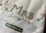 Vintage NIP Mr and Mrs Floral Embroidered Pillowcase Set