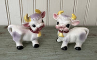 Vintage Elsie the Cow Purple Ceramic Salt and Pepper Shaker Set MCM Japan - The Pink Rose Cottage 