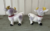 Vintage Elsie the Cow Purple Ceramic Salt and Pepper Shaker Set MCM Japan