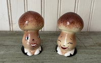Vintage 1950s PY Napco Anthropomorphic Mushroom Salt & Pepper Shaker Set