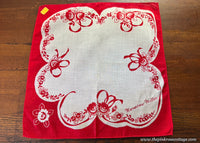 Tagged Kimball Vintage Red Valentine's Day Handkerchief Folds into Heart