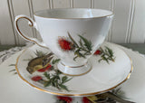 Vintage Royal Chelsea Goldfinch Teacup Saucer Luncheon Trio