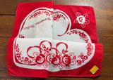 Tagged Kimball Vintage Red Valentine's Day Handkerchief Folds into Heart