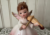 1961 Inarco Japan Angel Figurine Violin Player Pink Ombre Gold Stars E-529C