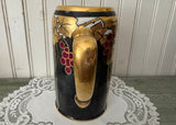 Antique Bavarian Porcelain Art Nouveau Grape Stein Hand-Painted Artist Signed CER c. 1905
