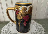 Antique Bavarian Porcelain Art Nouveau Grape Stein Hand-Painted Artist Signed CER c. 1905