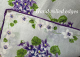 Vintage Purple White Violet Bouquet Handkerchief