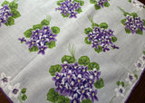 Vintage Purple White Violet Bouquet Handkerchief