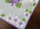 Vintage Purple White Violet Bouquet Handkerchief