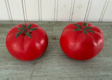 Vintage Tomato Salt & Pepper Shakers with Matte Finish