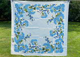 MWT Simtex America's Fashion Vintage Tablecloth Hydrangea Blue