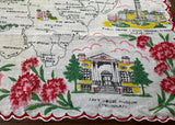 Vintage Ohio State Map Souvenir Handkerchief - The Pink Rose Cottage 