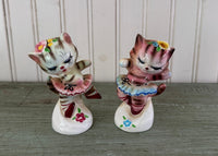 Vintage PY Japan Anthropomorphic Ballerina Cat Salt and Pepper Shakers Set - The Pink Rose Cottage 
