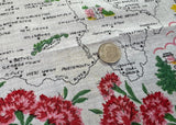 Vintage Ohio State Map Souvenir Handkerchief - The Pink Rose Cottage 