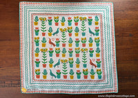 Tagged Vintage Kimball Betty Anderson Potted Flower Bird Handkerchief