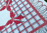 HTF Vintage Startex Bows Ruffles and Polka Dots Tablecloth