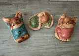 Vintage Pendelfin Bunny Figurines Wakey Snuggles Peeps Set of 3 Made in England