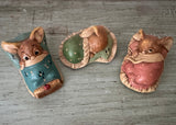 Vintage Pendelfin Bunny Figurines Wakey Snuggles Peeps Set of 3 Made in England