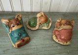 Vintage Pendelfin Bunny Figurines Wakey Snuggles Peeps Set of 3 Made in England