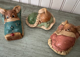 Vintage Pendelfin Bunny Figurines Wakey Snuggles Peeps Set of 3 Made in England
