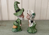 Vintage St. Patrick's Day Kissing Girl and Boy Leprechaun Figurines